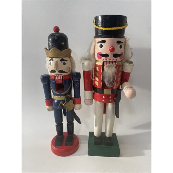 Unbranded Other - Pair Of Christmas Decorative Soldier Wood Nutcrackers